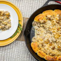 Apple and Sage Sausage Gravy and Biscuit Ring