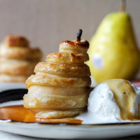 Apple Cider Poached Pears in Puff Pastry