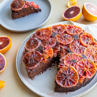 Blood Orange Chocolate Upside-Down Cake