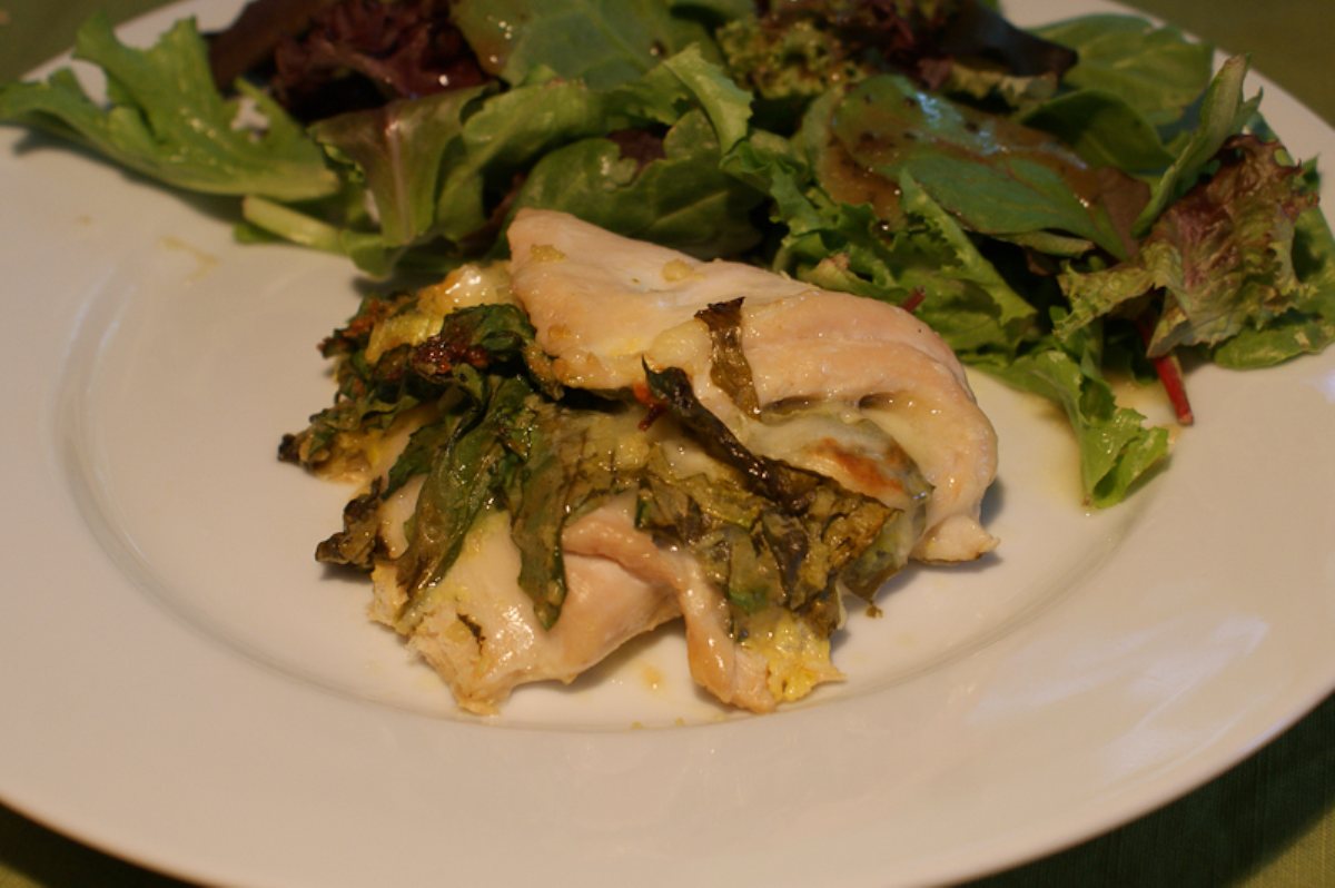 Chicken Breasts Stuffed w/ Spinach and Provalone