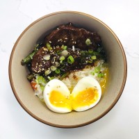 Dak Juk (Rice Porridge) with Spicy Beef