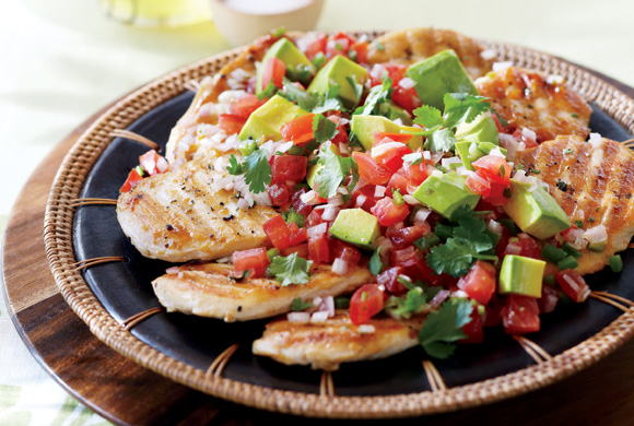 Lime-Grilled Chicken Breasts with Avocado Salsa