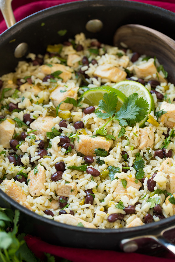 One Pan Cilantro-Lime Chicken and Rice with Black Beans