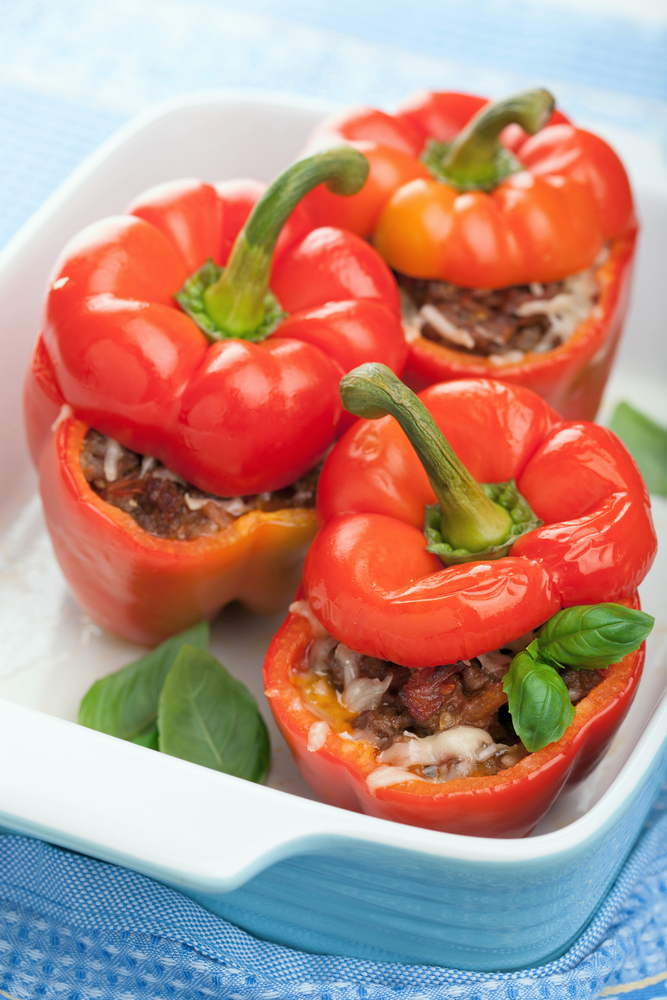 Roasted Bell Peppers Stuffed with Quinoa