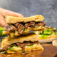 Steak and Mushroom Pressed Summer Sandwich