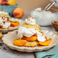 Summer Peach and Toasted Pecan Shortcakes